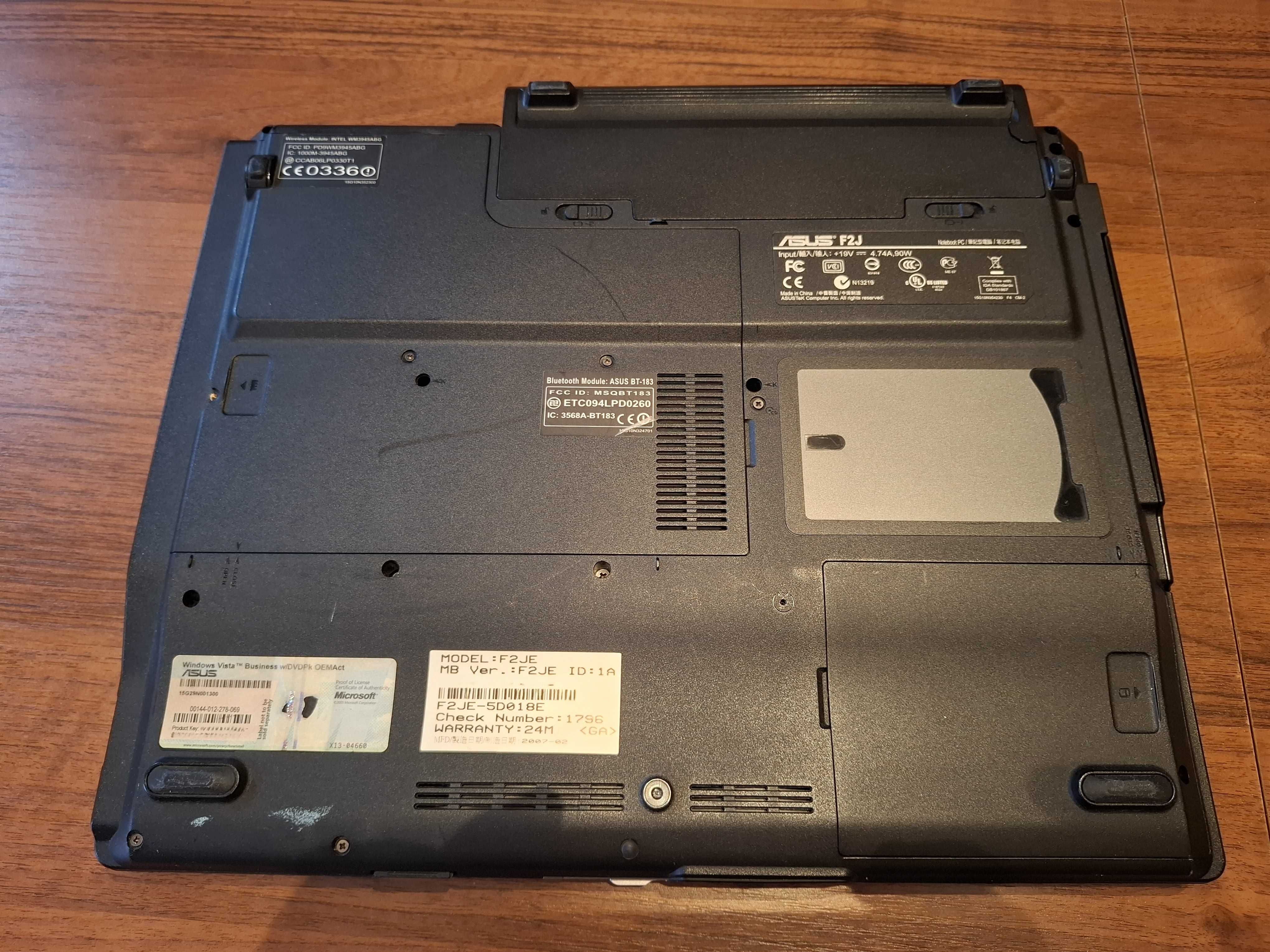 Laptop ASUS model F2JE