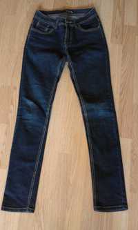 jeansy rurki dżinsy granatowe 36 slim