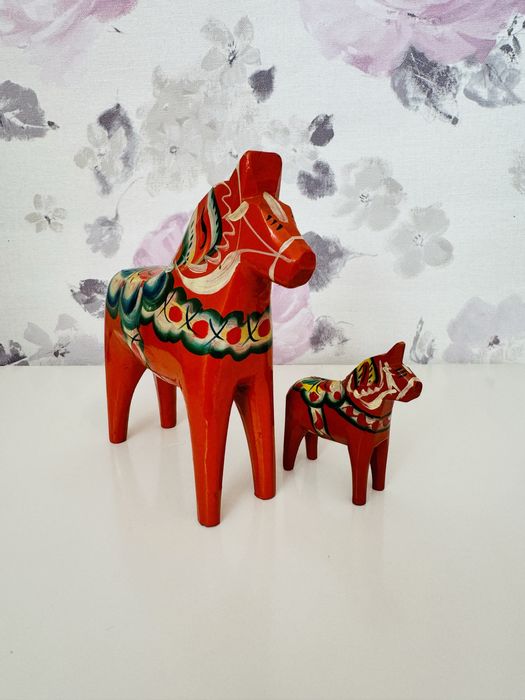 skandynawski drewniany koń,konik,Nils Olsson Dala,antyk,vintage,retro