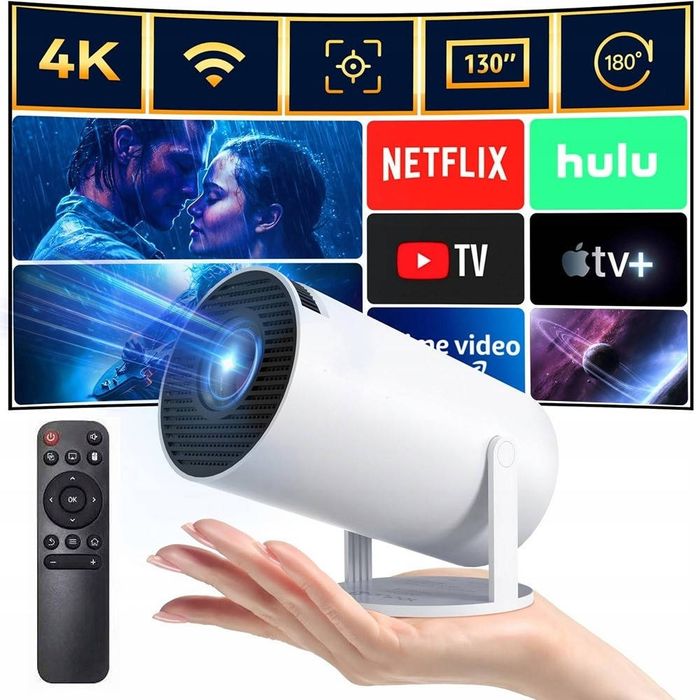 Смарт проектор 4К, з WiFi та Bluetooth (Android 11) + Пульт, HY 300 /