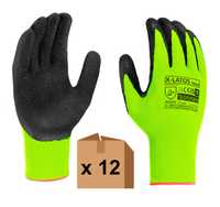 Rękawiczki Robocze Powlekane Lateksem Neonowe - 12 PAR - Rozm. 10 (XL)