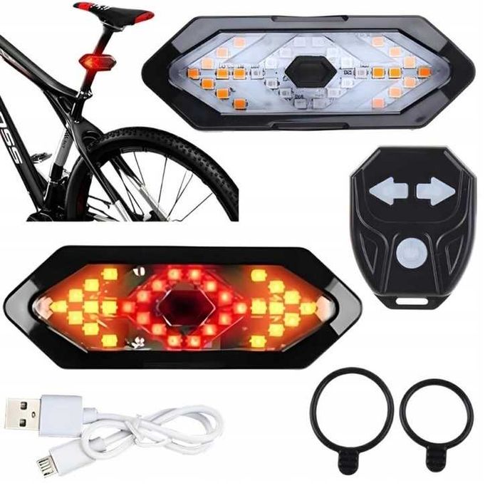 Kierunkowskazy rowerowe LED sygnalizacja migacze + Lampka Tył * OKAZJA