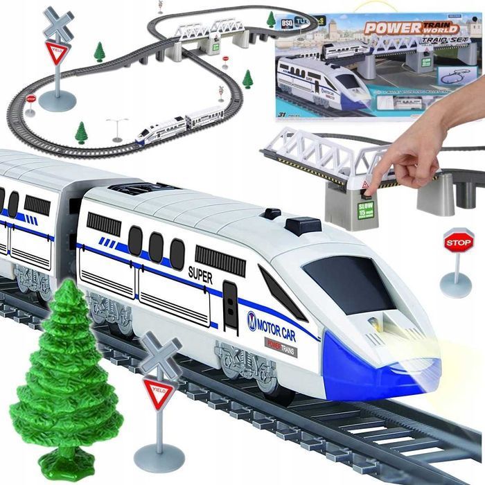 ogromna kolejka elektryczna pociąg pendolino most światło led 366 cm