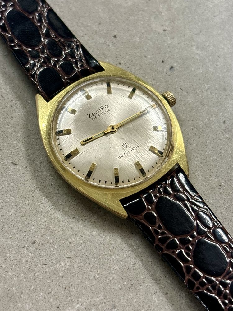 ZentRa Neptun Automatic Piękny złoty Zegarek Vintage Rzadki Unikat