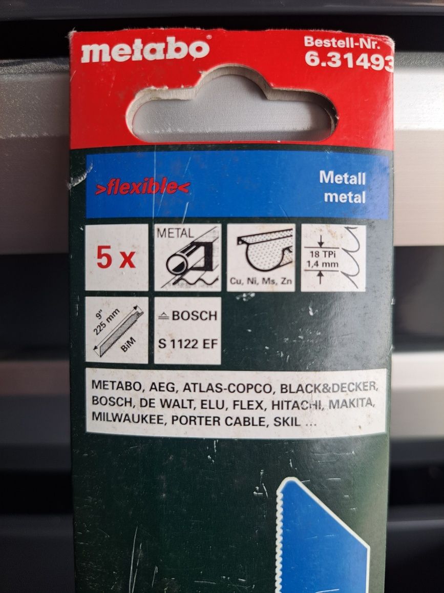 Metabo Brzeszczoty szablaste  15szt  Flexible Metal  225 X 1,1mm  Tig