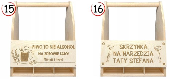 Prezent Dla Taty Na Dzień Ojca Nosidło Skrzynka Drewniana Piwo Z Grawe