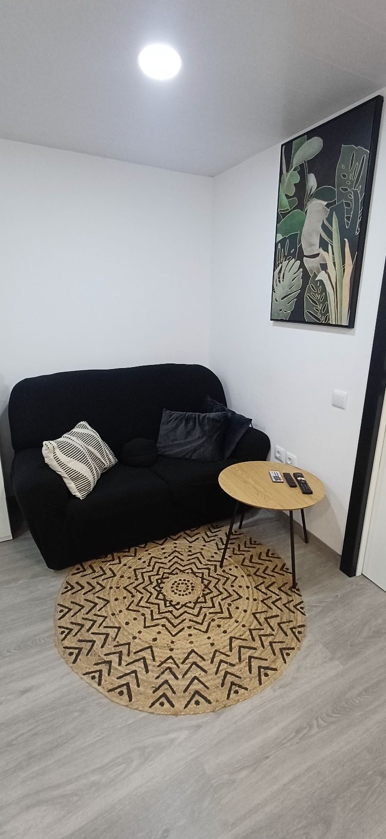 Sofá cama com almofadas