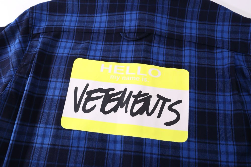 Рубашка VETEMENTS унисекс в клеточку клетка оверсайз байковая
