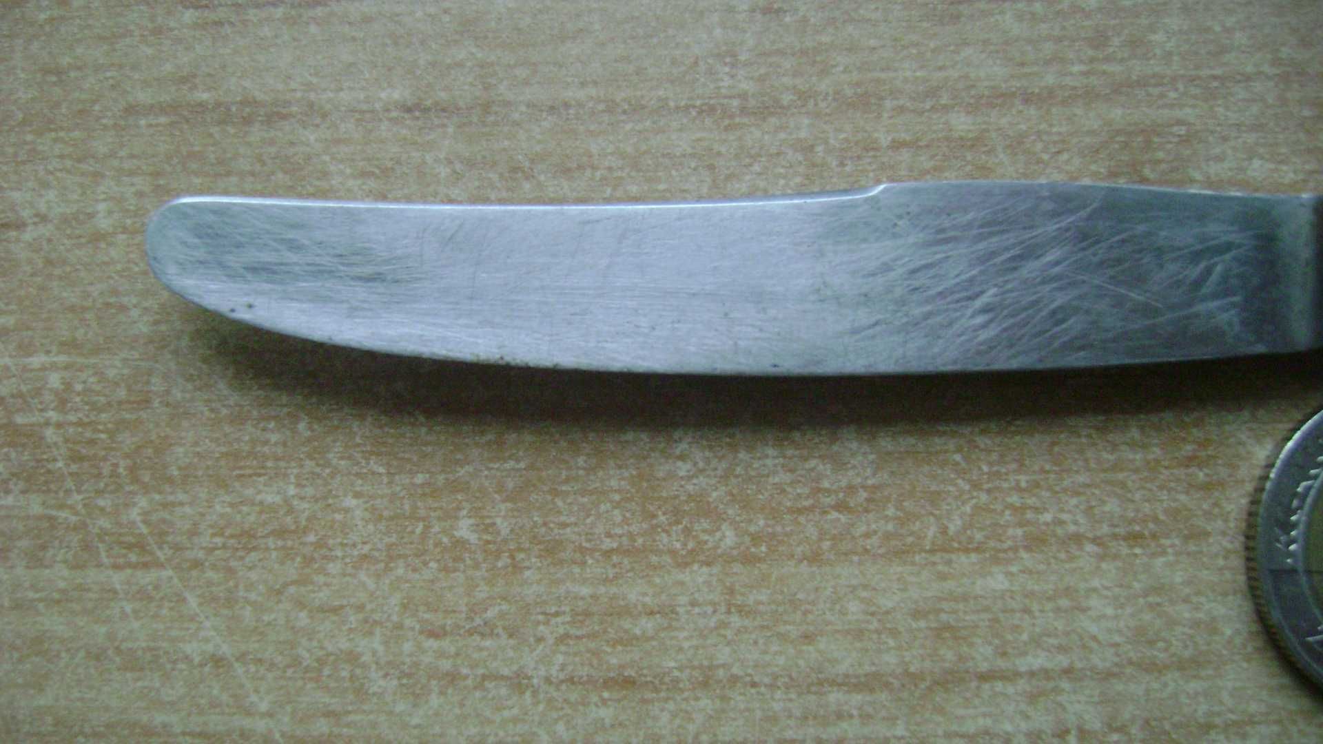 Starocie z PRL Stare sztućce srebrne 830 Nożyk przedwojenny do rozpozn