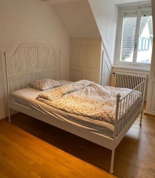 Łóżko metalowe Ikea Leirvik 180x200 stelaż i materac