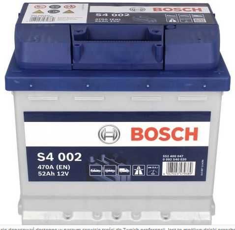 Akumulator Bosch 52Ah 470A dostawa gratis