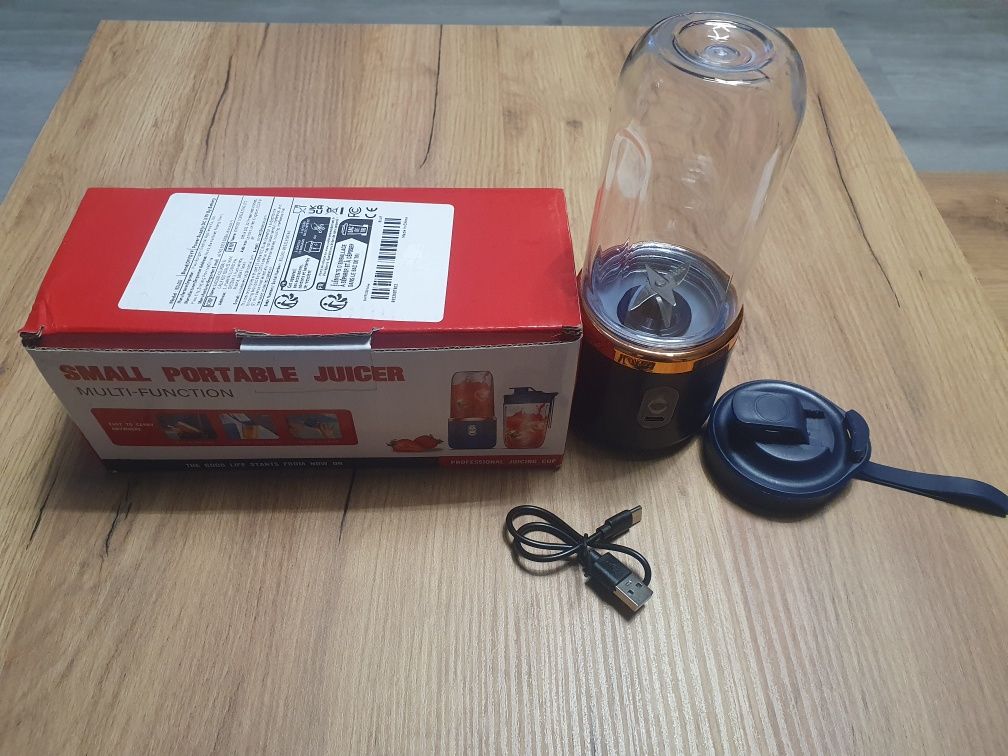 Nowoczesny przenośny blender USB 400ml stal nierdzewna NOWY