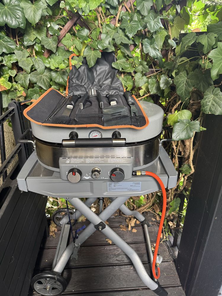 Turystyczny grill gazowy El Fuego Franklin żeliwny + gratis