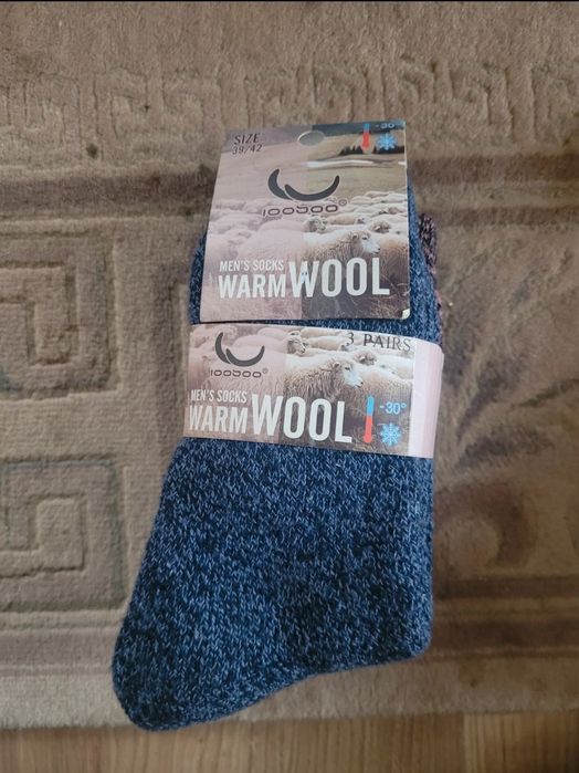 Skarpety męskie, zimowe, wełniane, grube 39-42, 3 pary