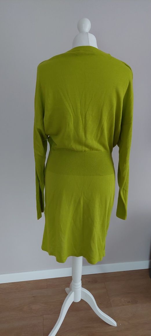 ASOS pistacjowa zielona sukienka dzianinowa r.38