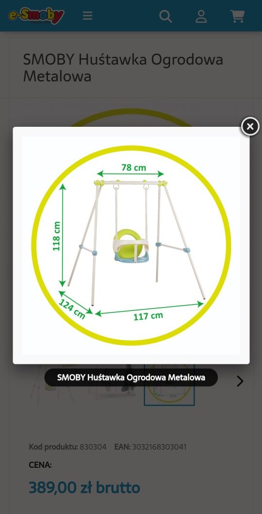 Huśtawka  ogrodowa  Smoby.