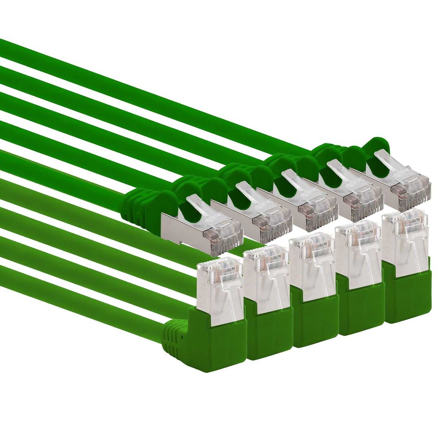 Kabel Sieciowy RJ45 Cat.6 Kąt 90 Długość 0.25/0.5/1/2/3/5/7.5m ZIELONY