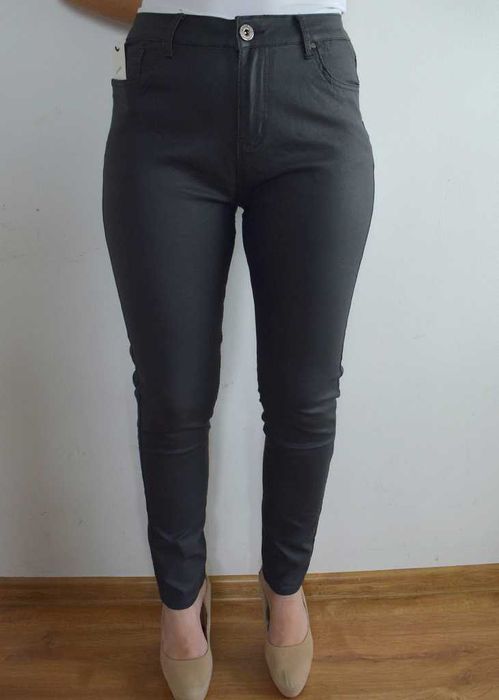 Goodies M.Sara spodnie wysoki stan high waist woskowane 46 3xl