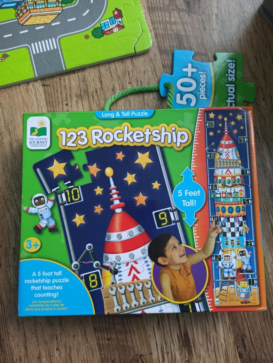 Puzzle 150cm rocketship rakieta cyfry Nowe z USA