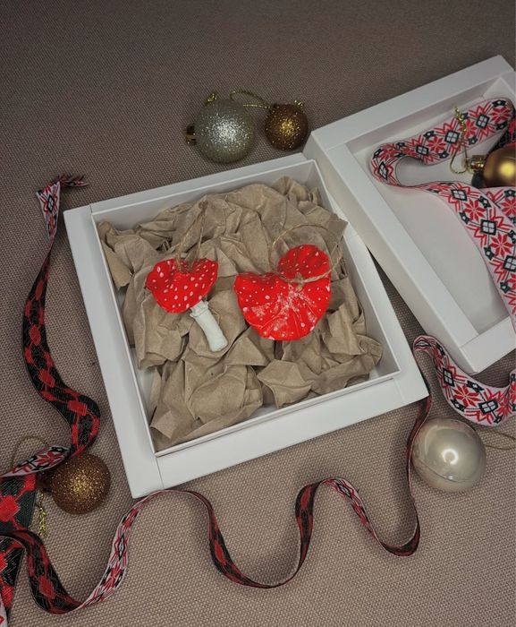 Новогодние украшения ручной работы, игрушка на елку керамика