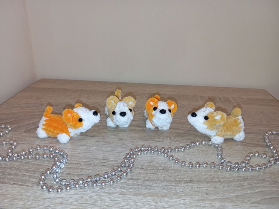 Brelok pies Corgi na szydełku amigurumi handmade
