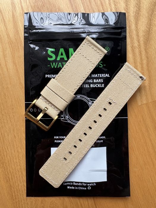 Pasek do zegarka materiałowy canvas 22 mm