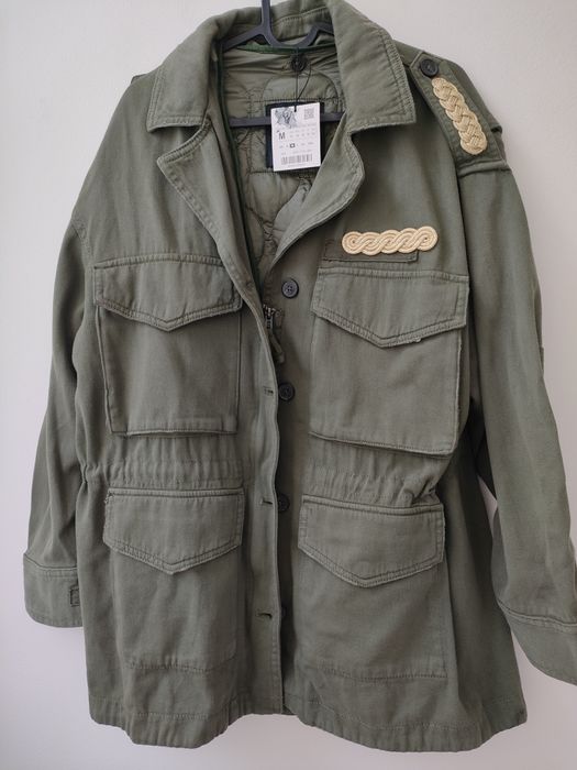 Zara nowa kurtka M/L militarna z odpinaną podpinką