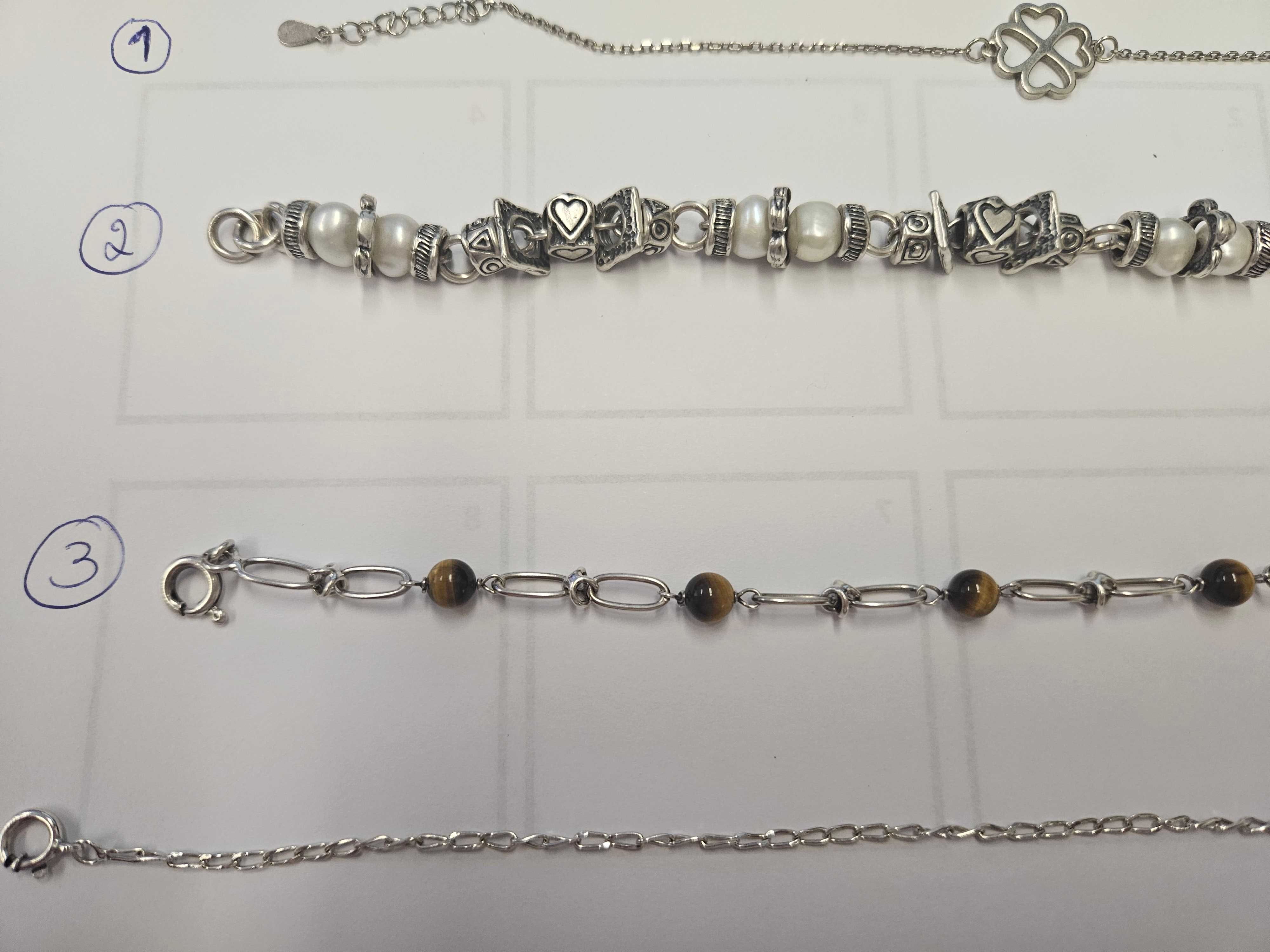 Pulseiras e Brincos de prata de Lei