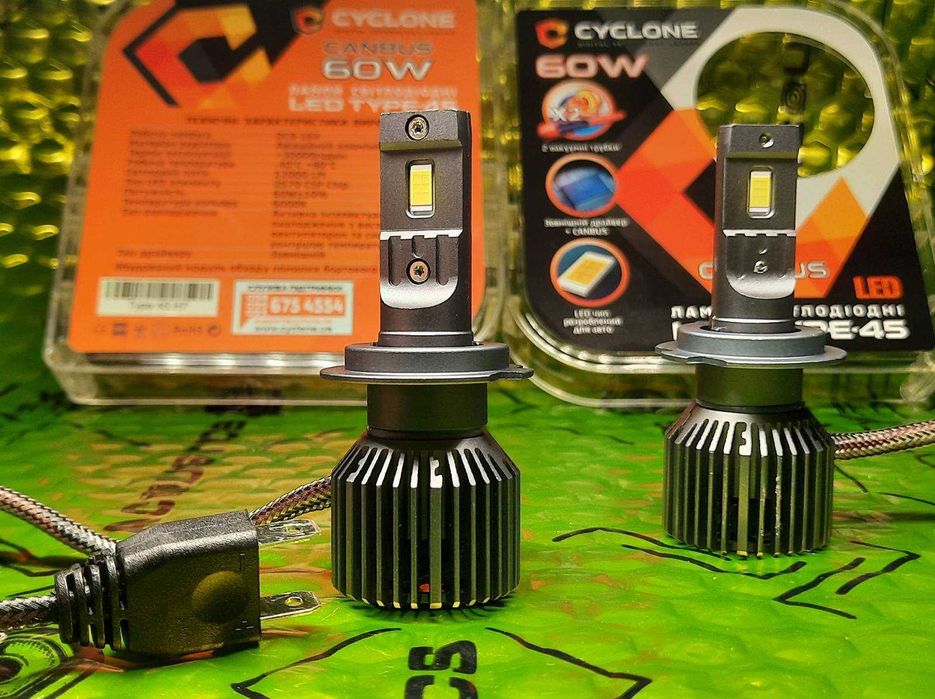 Автолампа Cyclone LED Type 45 (H7, 6000K) 60W  12000LM H4/H11/H1/HB3