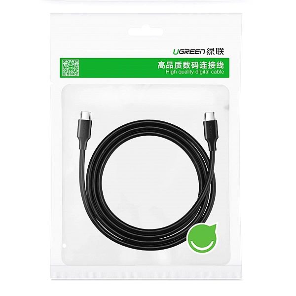 Kabel Ugreen US286 USB-C - USB-C PD QC 3A 480Mb/s 1,5m - czarny