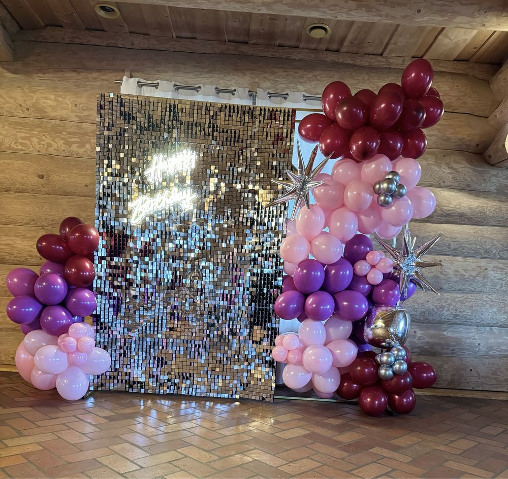 Ścianki balonowe dekoracyjne urodziny cyfry led