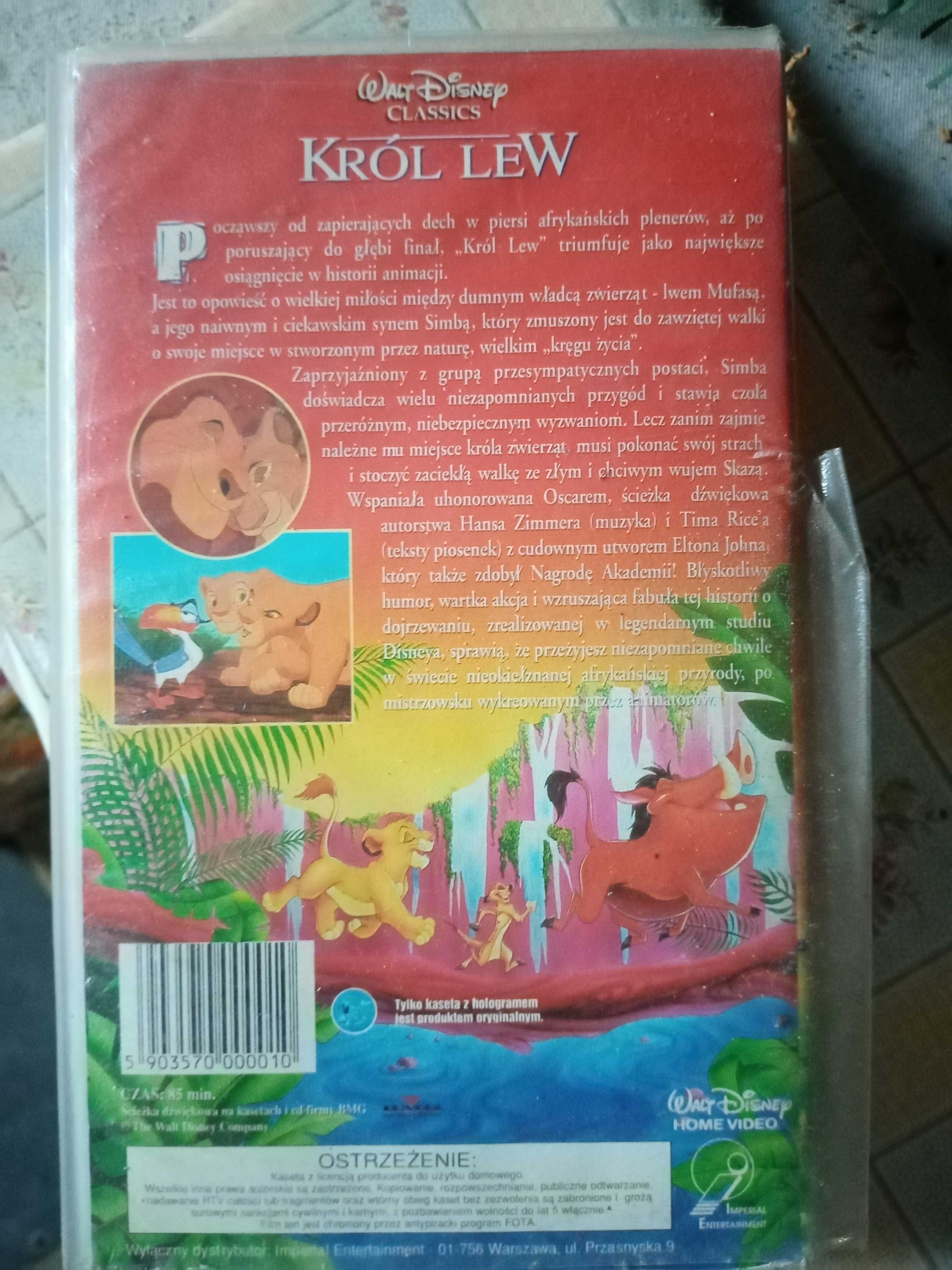 Bajka dla dzieci król lew kaseta VHS