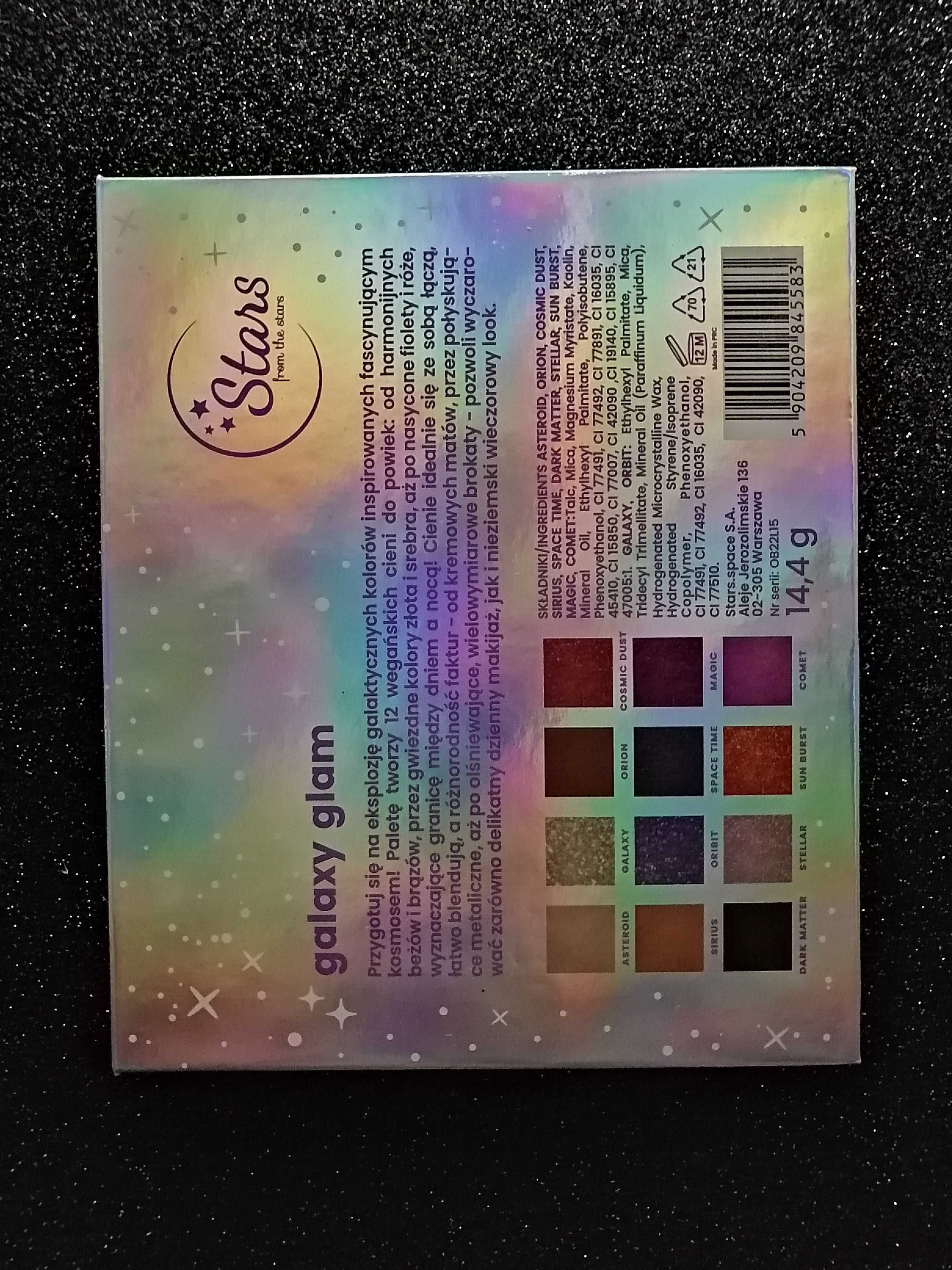 Nowa paleta cieni GalaxyGlam Stars brokatowa błyszcząca glitter topper