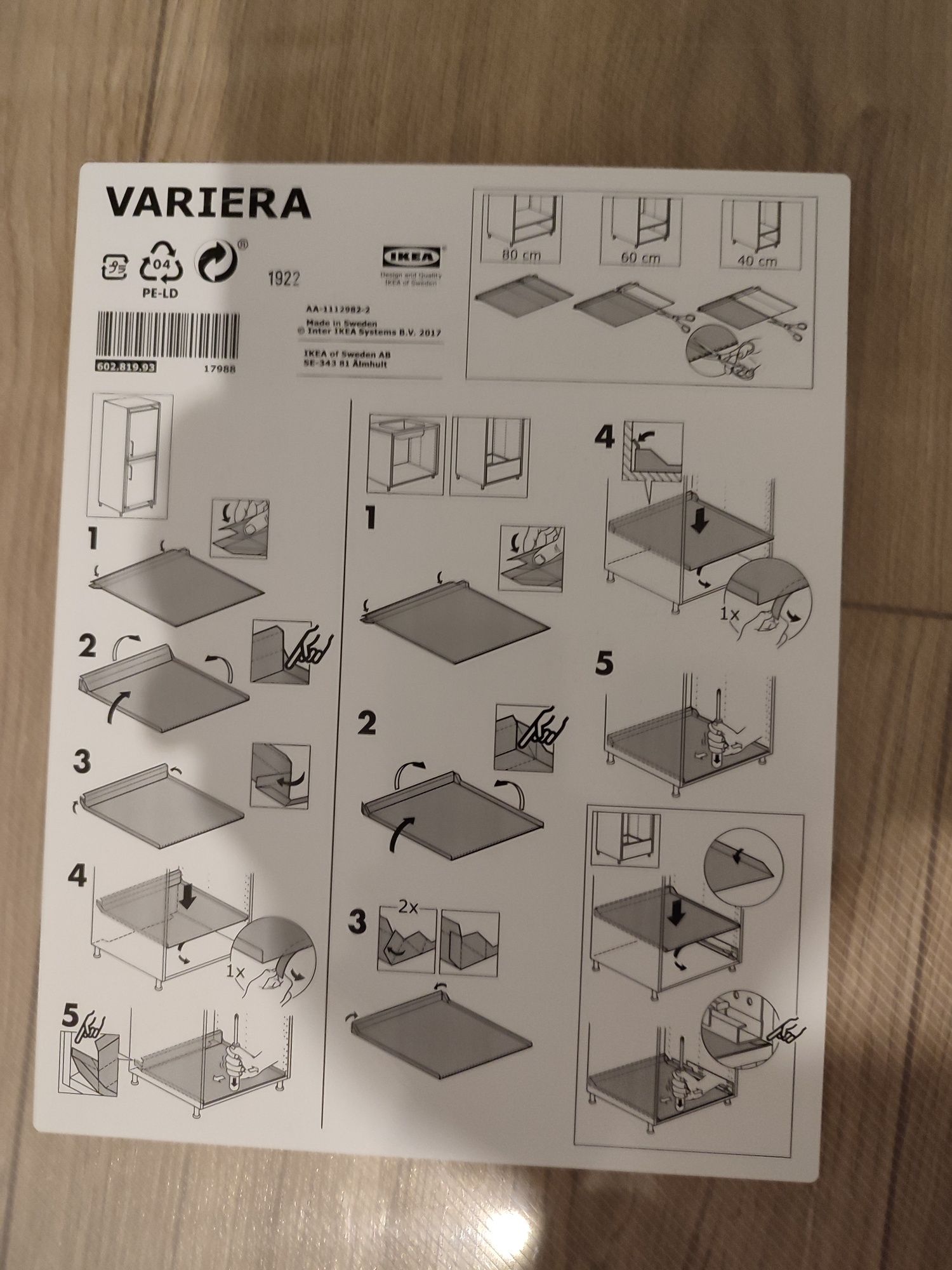 Ochraniacz pod umywalkę Ikea variera
