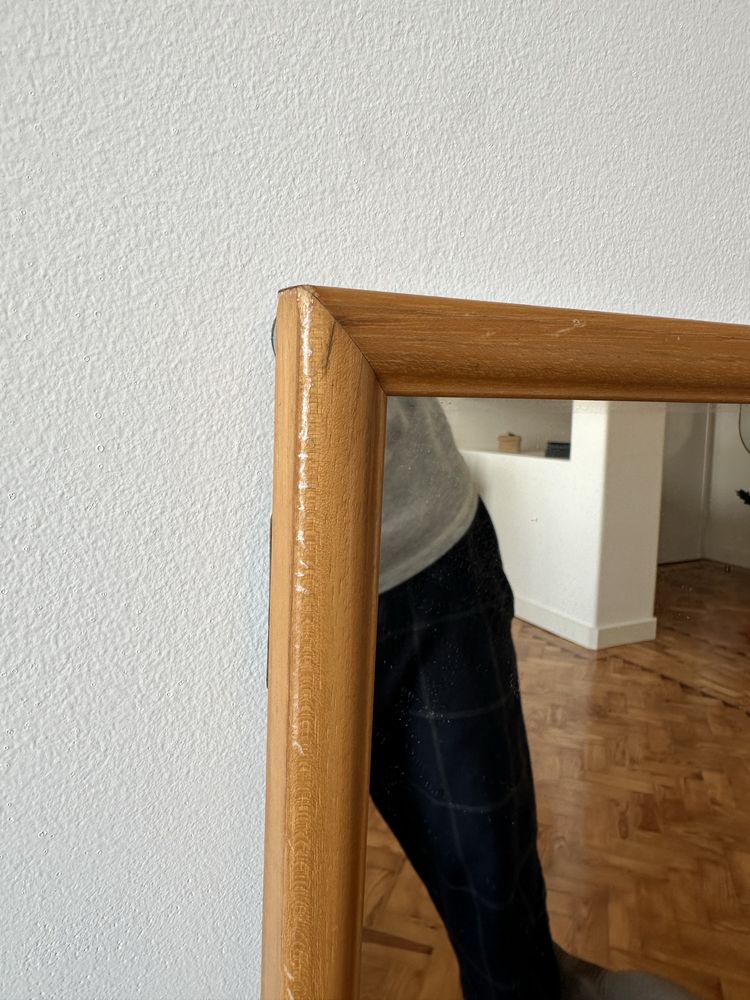 Espelho moldura madeira