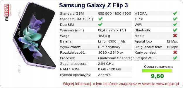 Samsung Galaxy Z Flip3 8/256GB / 6,7" / Etui / Słuchawki / Eko Komis
