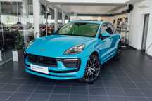 Porsche Macan Miami Blue, Pakiet skórzany, Pneumatyka, FV 23% Porsche Approved