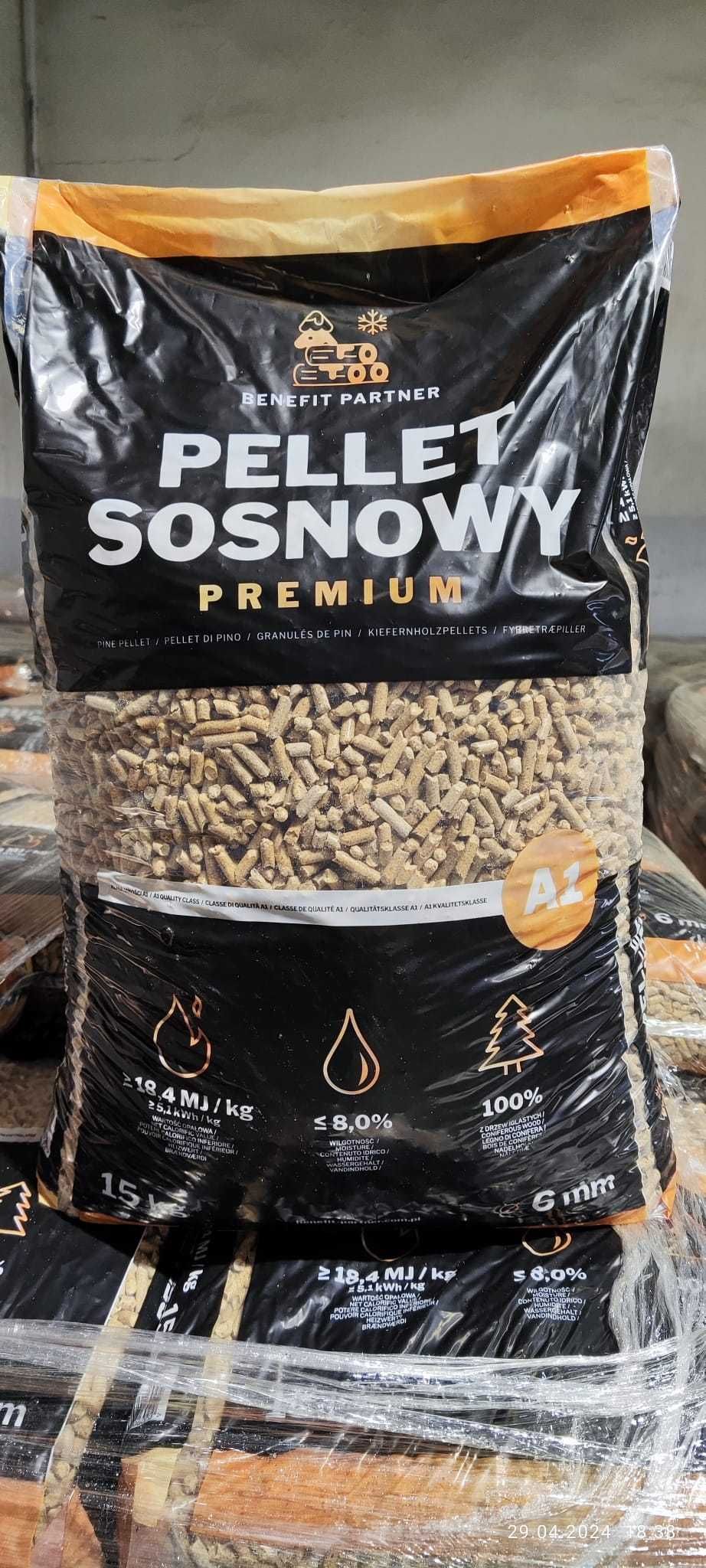 Pellet 6mm sosnowy "Benefit" A1 - 18,4 Mj/Kg 5.1kwh/Kg