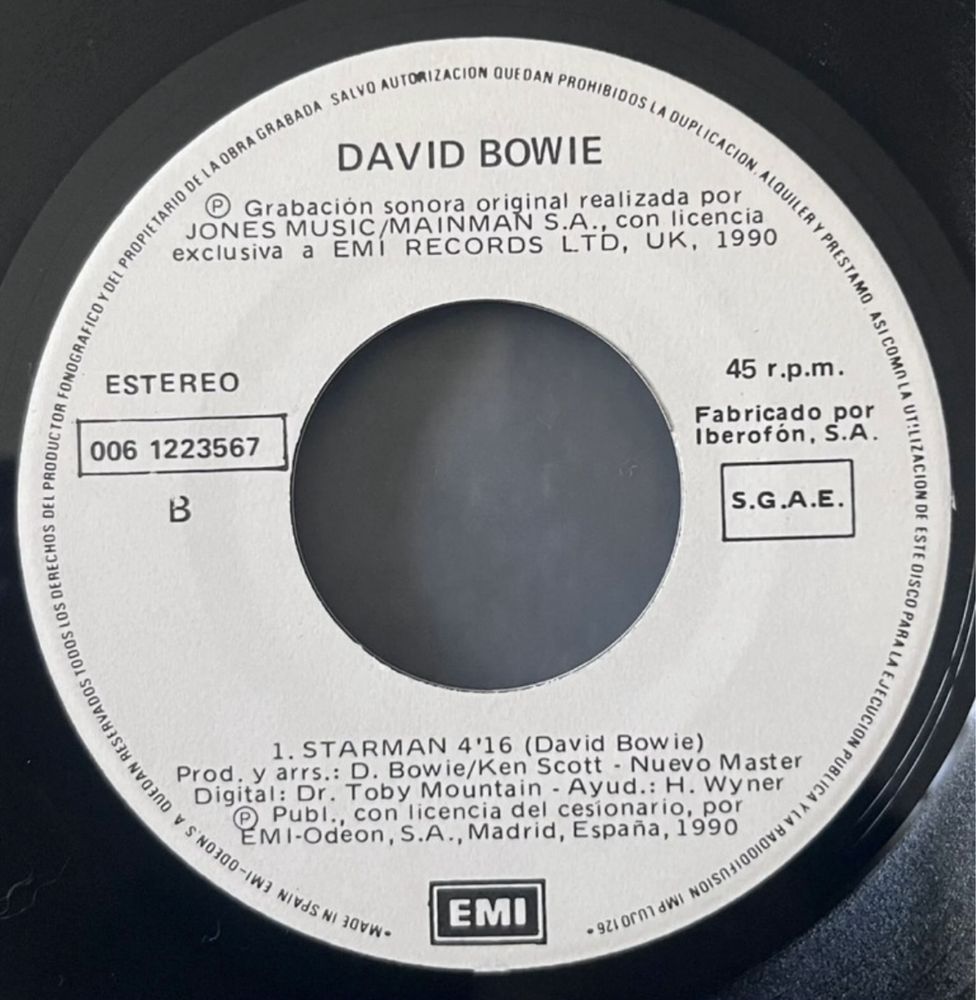 David Bowie - Ashes to Ashes single promocional raro