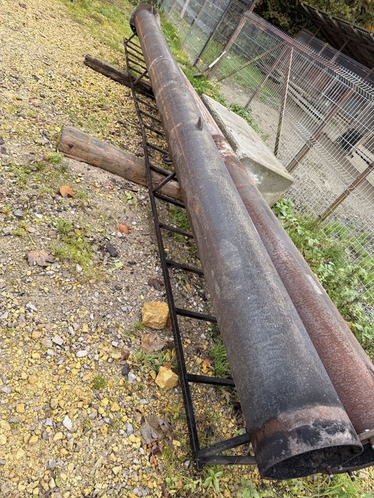 Rura stalowa kominowa 12 m - mocna stal, z drabiną, gotowa do montażu