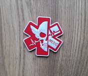 Naszywka PVC Medic Czaszka GITD (Świecąca w ciemności) / Rzep Velcro
