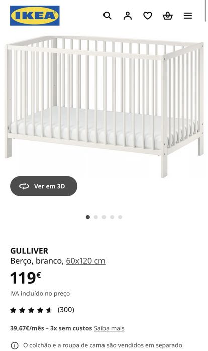 Berço Ikea Gulliver com colchão