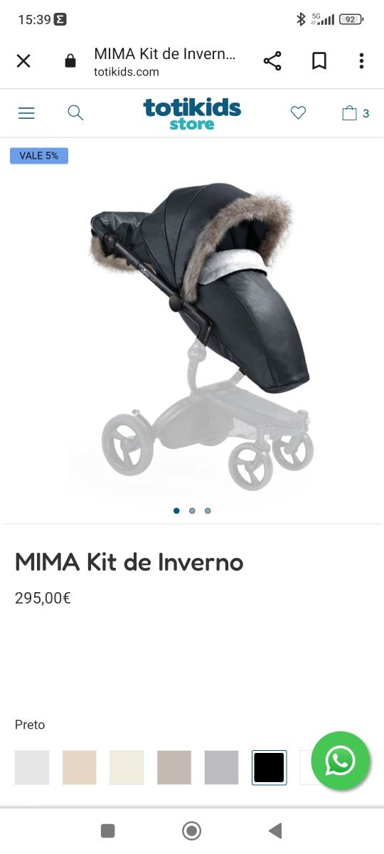 Trio mima xari com kit de inverno, cadeira auto com base isofix besafe