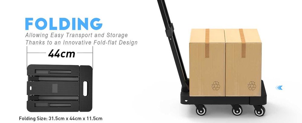 Складаний ручний візок Ronlap, 6-колісний,вантажопідйомністю 225 кг