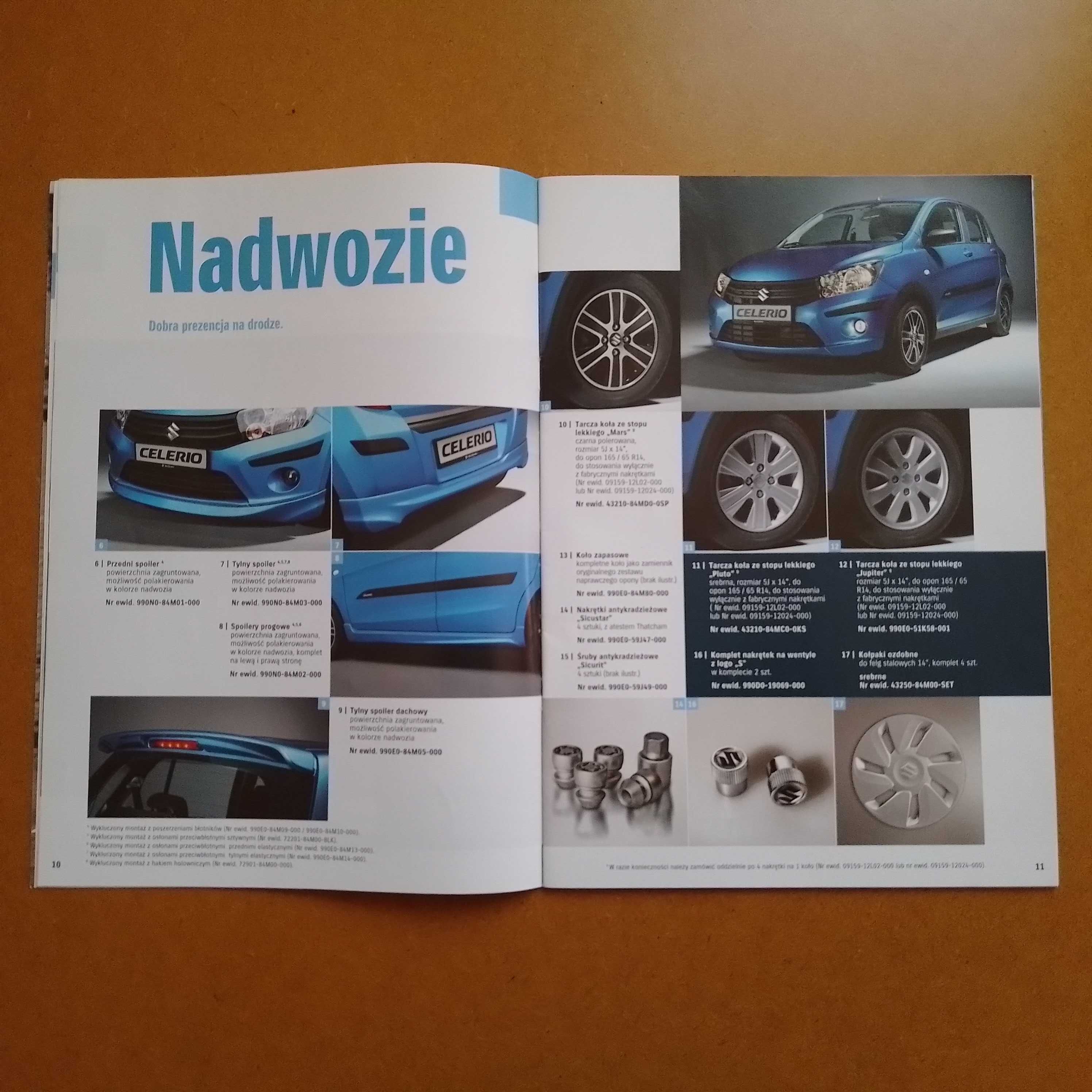 Prospekt, folder, broszura, katalog akcesoria Suzuki Celerio