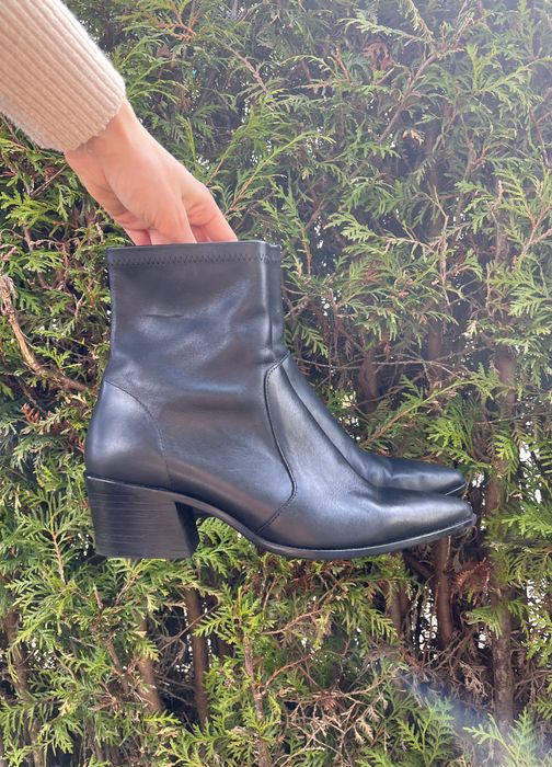 Шкіряні чоботи козаки Zara черевики ботинки