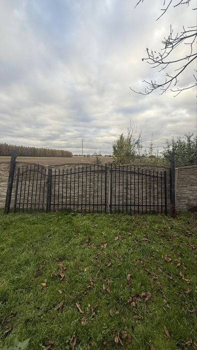 Brama z furtka i slupkami