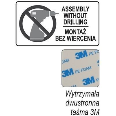 Wieszak Podwójny Steely Z Taśmą 3M Fala