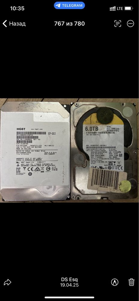 WD 6TB SATA 128MB Cache — отличный диск, проверенный!