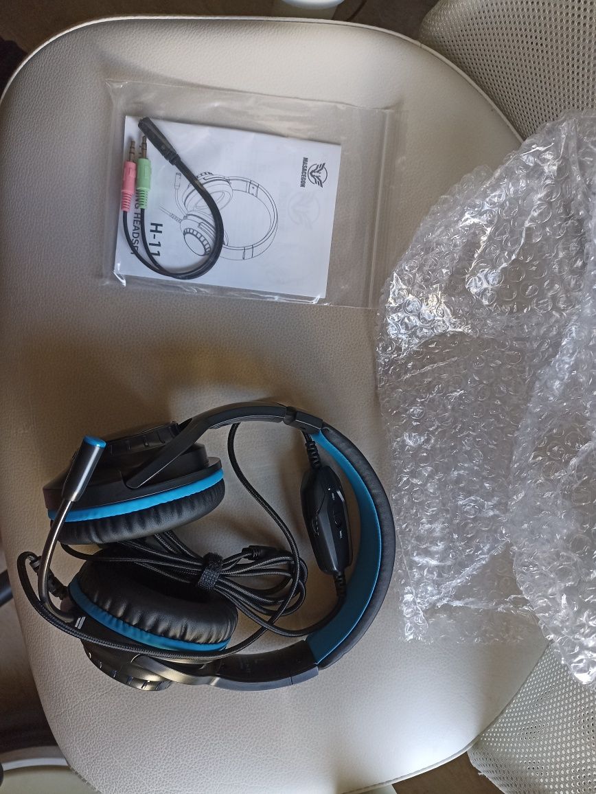 Headset gaming azul c/microfone